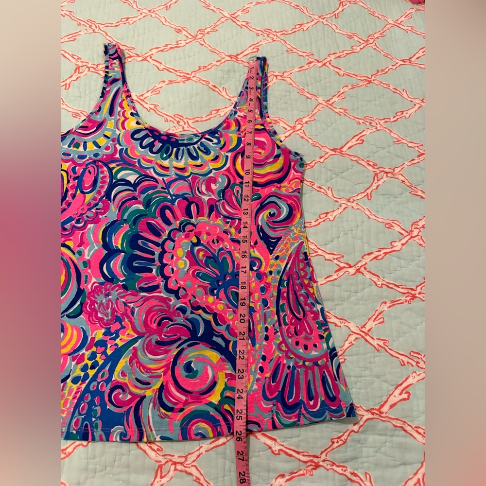 Lilly Pulitzer Kinsey Tank Multi Psychedelic Sunshine S EUC - Picture 9 of 11